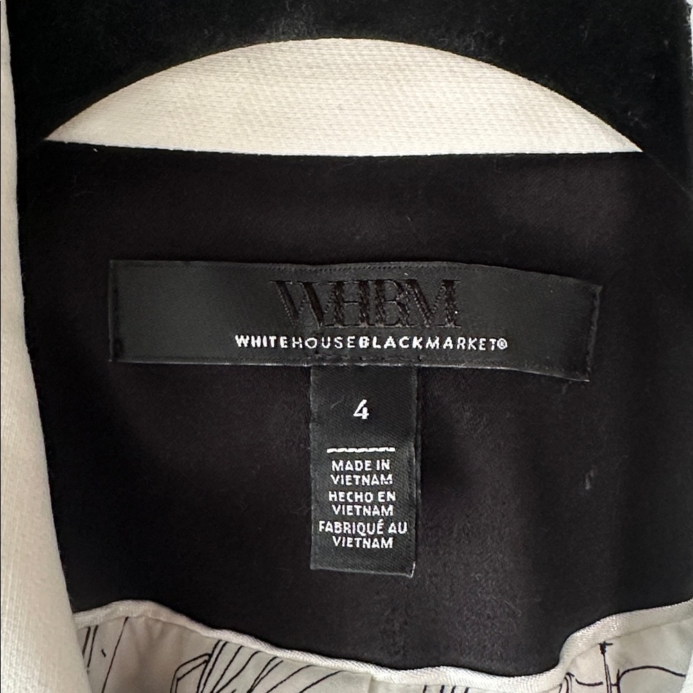 White House Black Market Black and White Floral Blazer - Picture 7 of 8